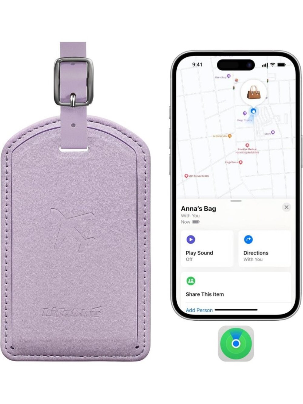 Luxury Leather Luggage Tags with Anti-Loss Tracker for Travel Bags & Suitcases